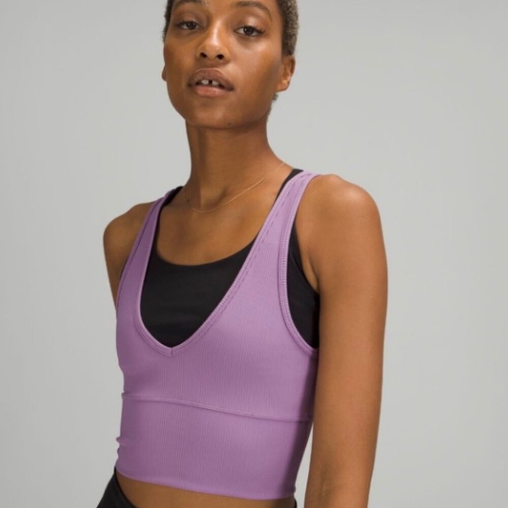 Lululemon Lilac Smoke Lavender Purple Ebb to Street Racerback Crop Tank Top 12 - Picture 2 of 6